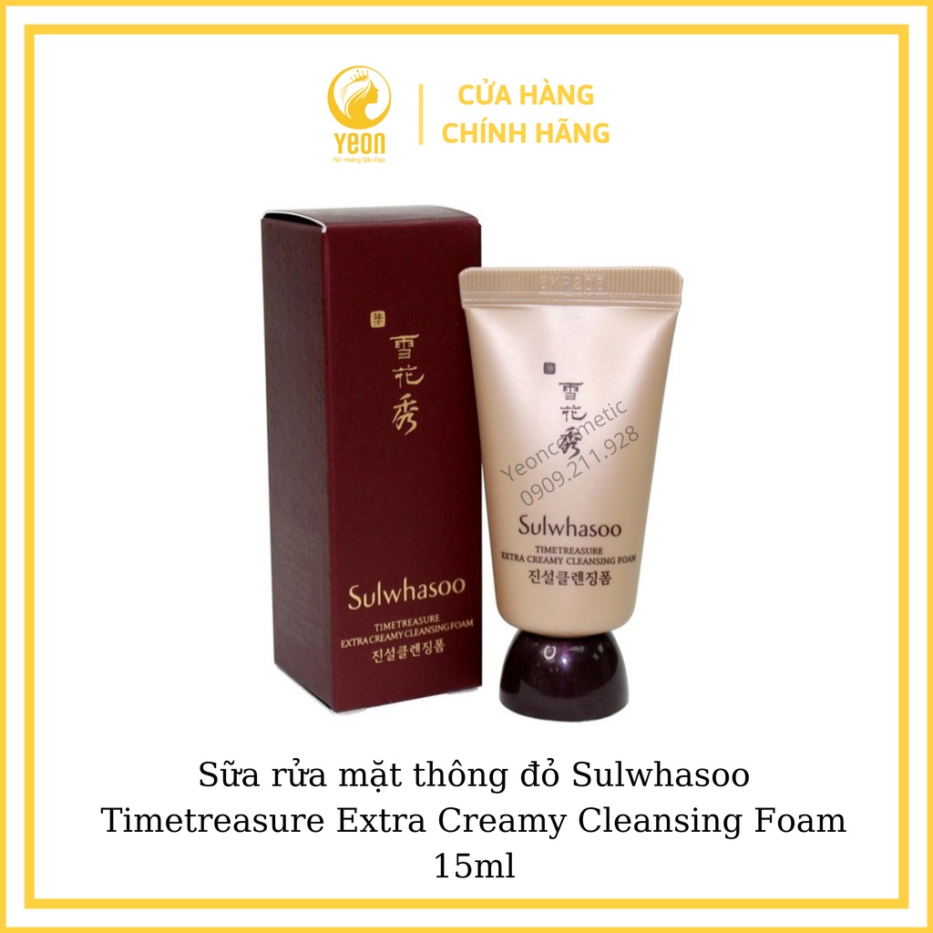 Sữa rửa mặt thông đỏ Sulwhasoo 15ml - Sulwhasoo Timetreasure Extra Creamy Cleansing Foam 15ml date mới 2025