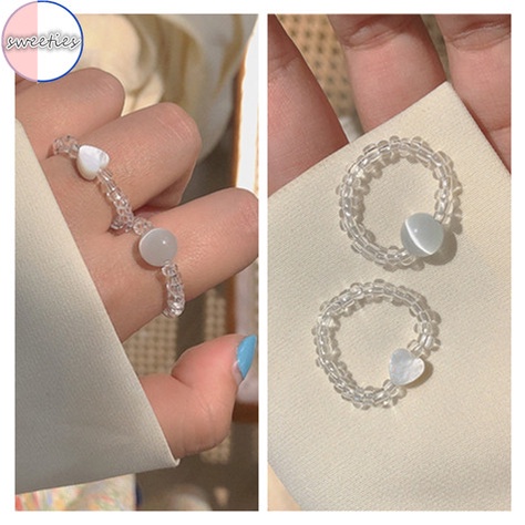 Nhẫn đeo tay co giãn đính hạt đá mắt mèo thời trang cho nữ