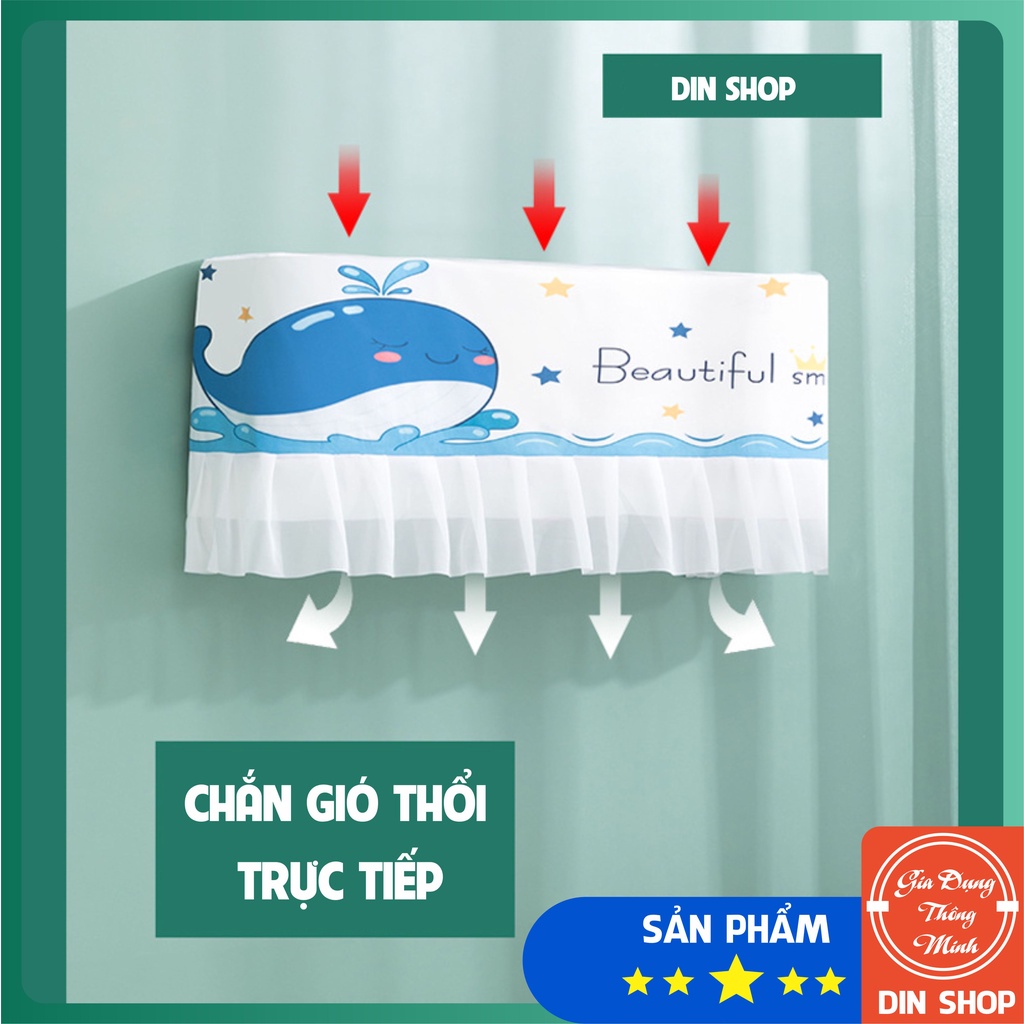 Bọc Điều Hòa Kiêm Chắn Gió Thổi Trực Tiếp DIN SHOP Chắn Gió Điều Hòa Họa Tiết Dễ Thương, Chống Bụi, Trang Trí Phòng