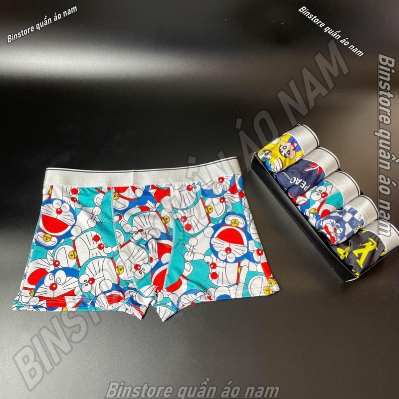Quần sịp đùi nam, quần lót nam doremon màu đẹp NGẪU NHIÊN. Vải Thun Lạnh( chất mát,thoáng khí),co giãn 4 chiều khử khuẩn
