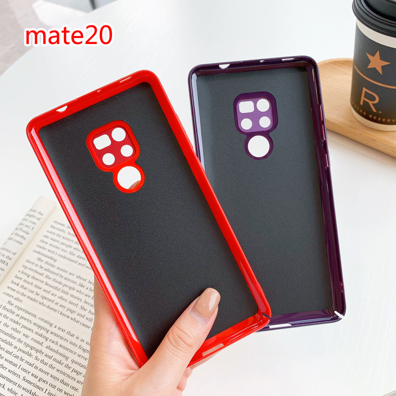 Ốp điện thoại da có viền kim loại bảo vệ camera cho Huawei Mate 20 20pro mate30 30pro