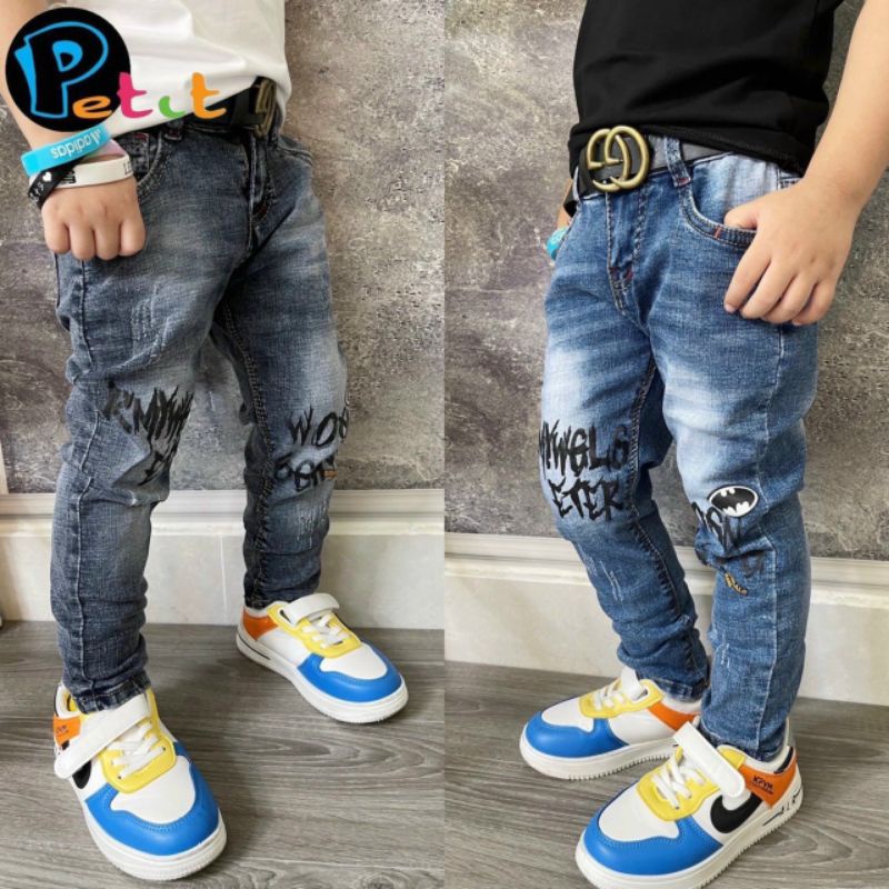Quần jean petit dài bé trai cool ngầu pet036