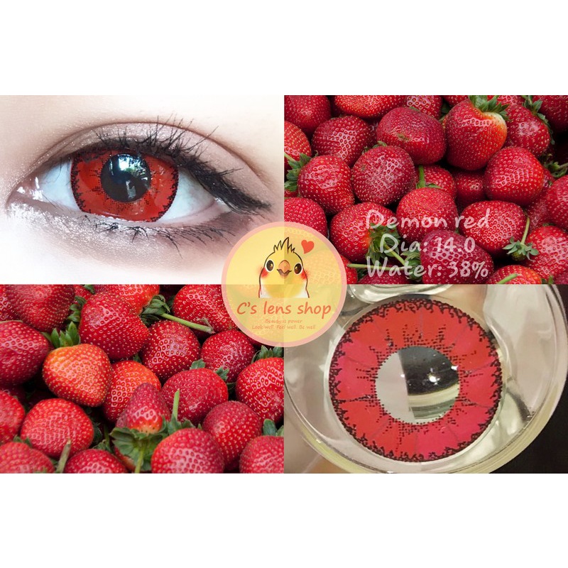 < CÓ SẴN > Lens mẫu Demon màu ĐỎ, cận 0-8 [ KHÔNG BÁN LỆCH ĐỘ ]