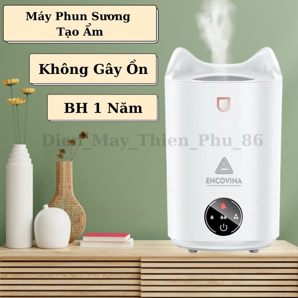 Máy Phun Sương Tạo Ẩm Hỗ Trợ Giảm Khô Phòng Ngủ Khi Dùng Điều Hòa, Không Gây Tiếng Ồn - Bảo Hành 1 Năm