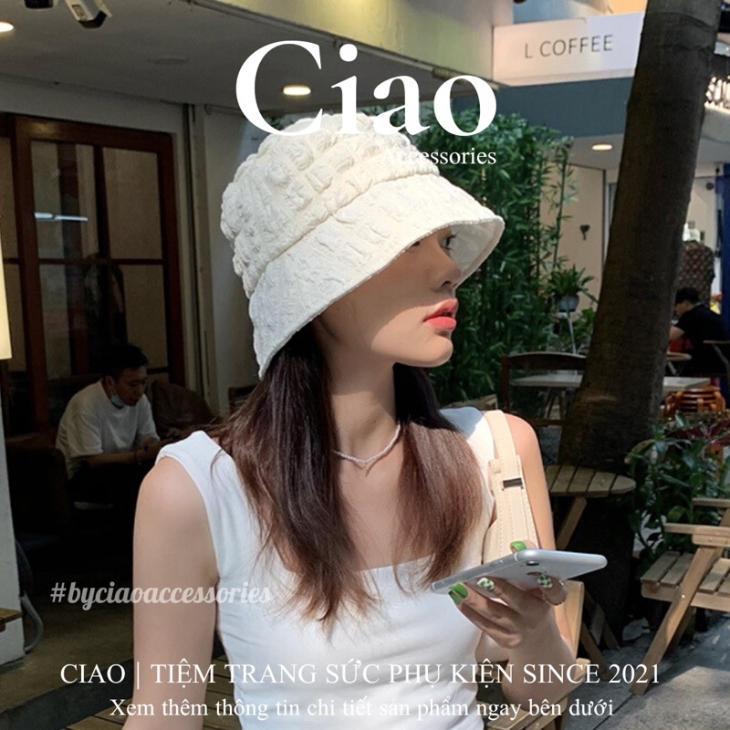 [HOẢ TỐC 1H] Nón/ Mũ tai bèo hoạ tiết ô vuông nổi phong cách trendy mã 03 Ciao accessories
