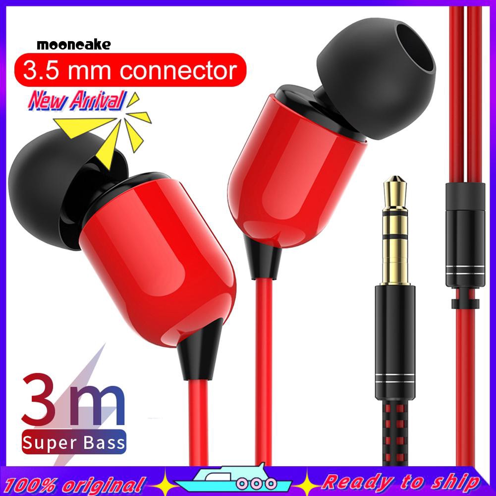 Tai Nghe Nhét Tai Có Dây 3.5mm 3m Cho Điện Thoại / Máy Tính Bảng / Máy Tính Bảng