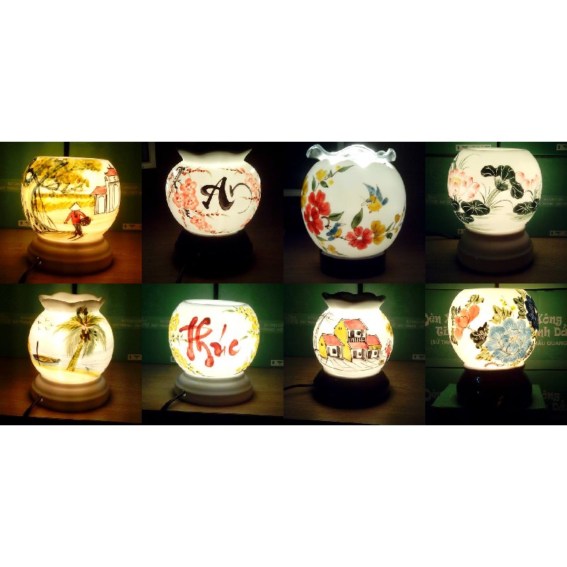 Đèn xông tinh dầu điện bát tràng cỡ trung