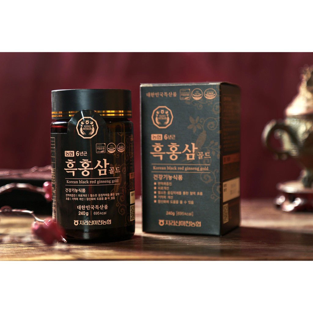 Cao Hắc Sâm Korean Black Red Ginseng Gold Nonghyup Hàn Quốc hộp 2 Lọ x 240g  ❤️💫