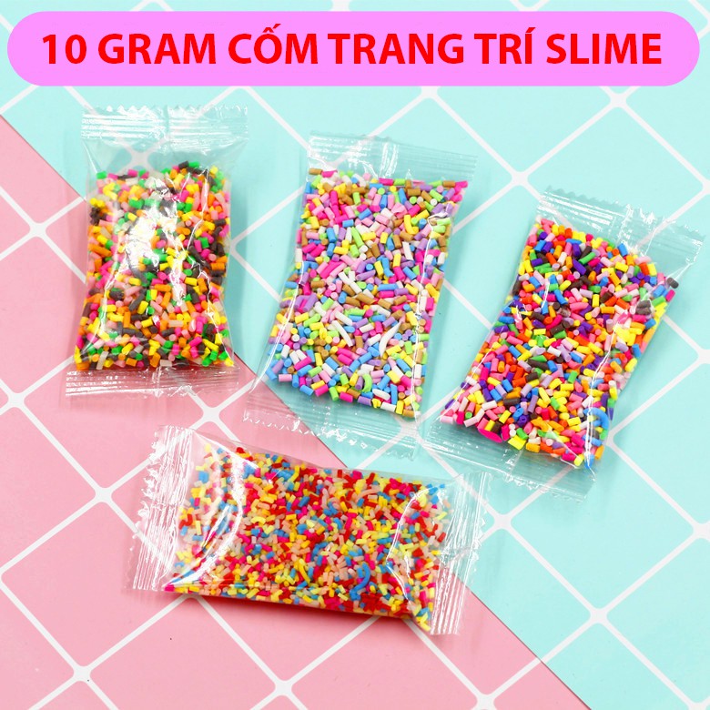 Cốm trang trí slime các loại, Túi cốm 10gram nguyên liệu làm slime cốm cầu