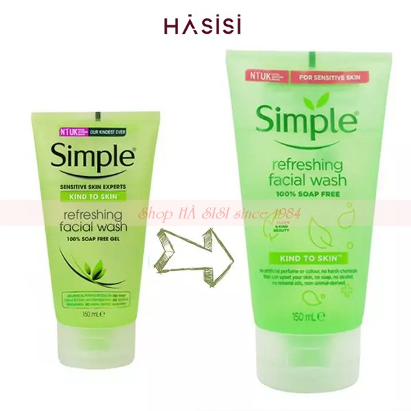 Sữa Rửa Mặt Dạng Gel Dành Cho Da Nhạy Cảm SIMPLE KIND TO SKIN REFRESHING FACIAL WASH GEL 150ml | BigBuy360 - bigbuy360.vn