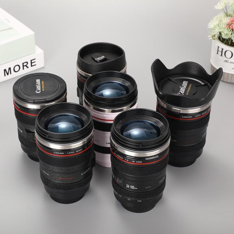 Ly Giữ Nhiệt CaFe - Cốc Giữ Nhiệt CaFe Tự Động Khuấy Hình Ống Kính Lens Máy Ảnh