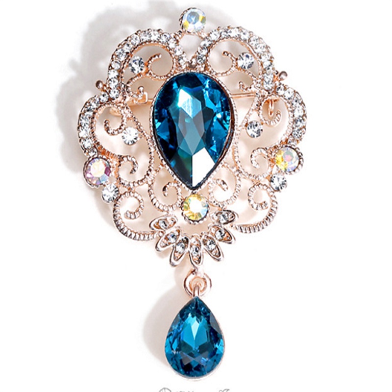 Trâm Cài Áo Hình Giọt Nước Đính Đá Pha Lê Phong Cách Baroque Thời Trang