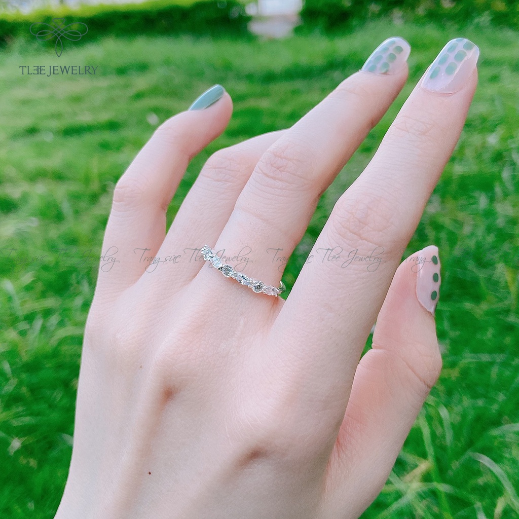 Nhẫn bạc nữ TLEE Gavia nạm đá lấp lánh cao cấp NCJ A0158