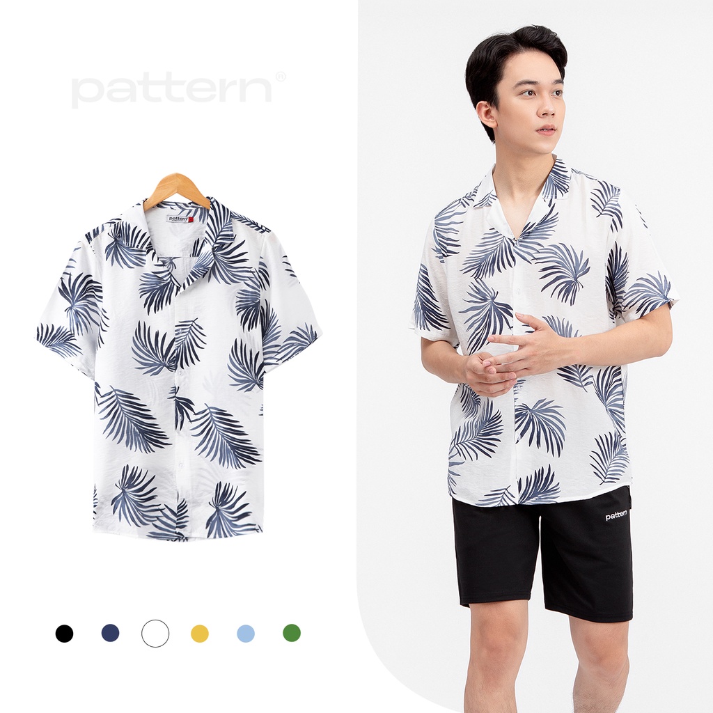 Áo sơ mi họa tiết PATTERN Cuban shirt hoa lá đi biển PA011