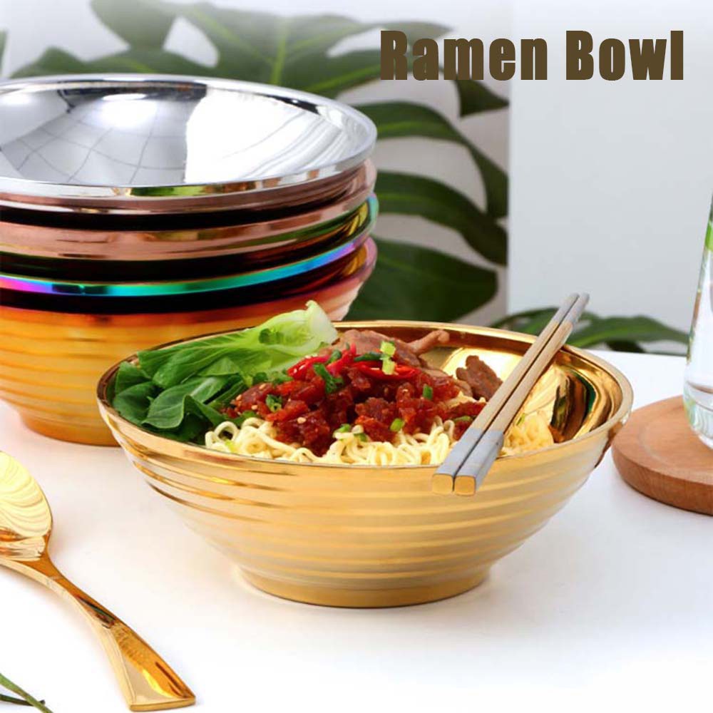 Bát Ăn Mì Bằng Thép Không Gỉ 304 Cách Nhiệt Phong Cách Nhật Bản Nhiều Màu Sắc