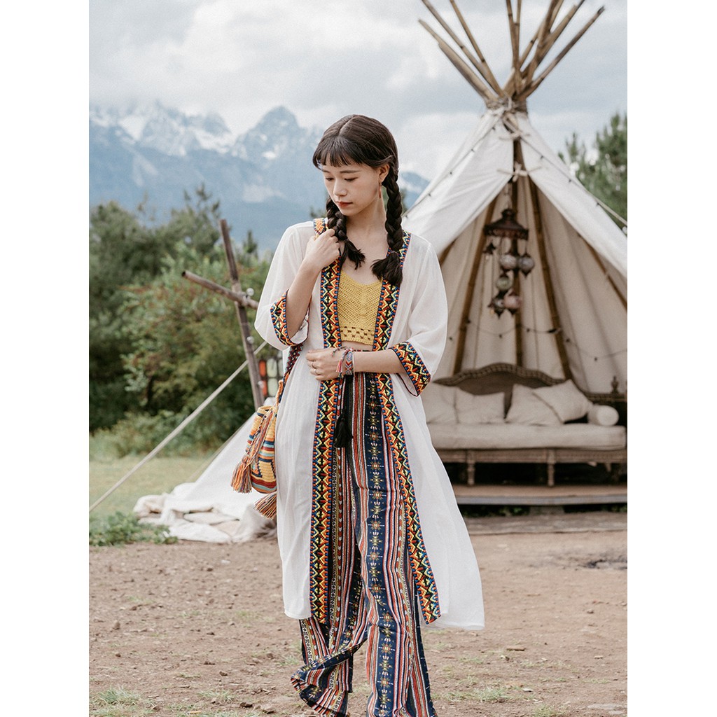 ÁO CADIGAN DÁNG DÀI HỌA TIẾT