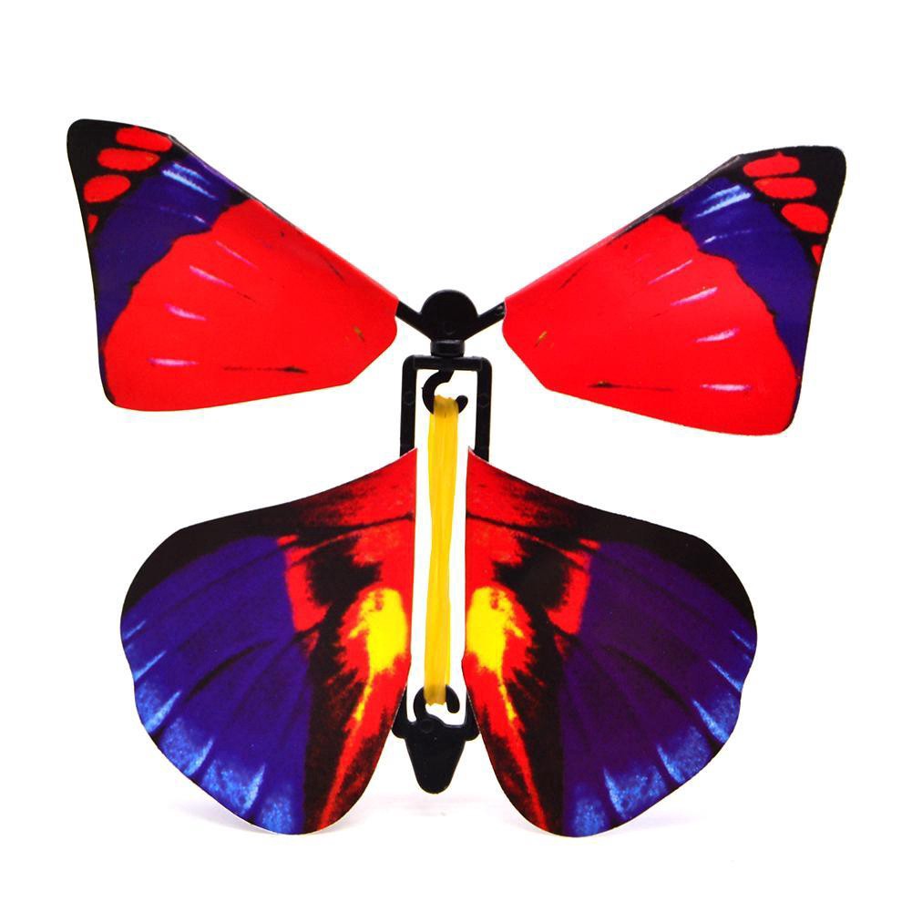 Đồ chơi hình cánh bướm ma thuật bay được chất liệu cao su xinh xắn Thẻ bay hình bươm bướm nhiều màu