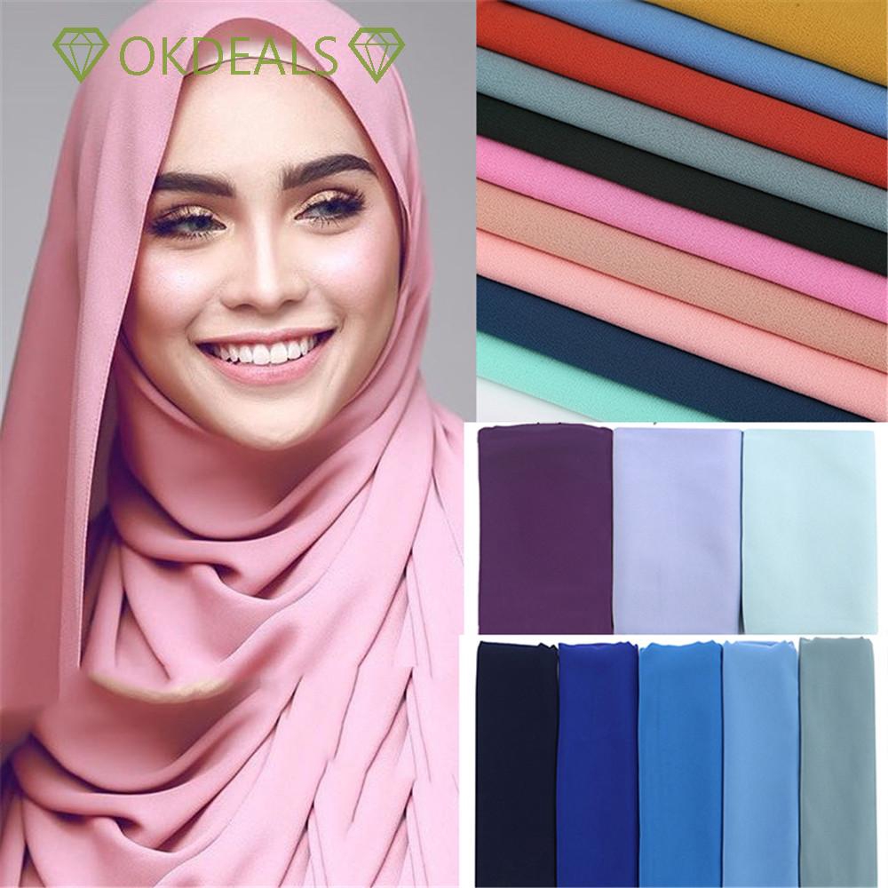 Khăn Choàng Hijab Màu Trơn Chống Nắng Cho Phụ Nữ Hồi Giáo