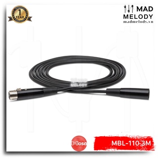 Hosa Economy Microphone Cable MBL-110 (3m) (XLR3F - XLR3M) (Dây cáp Micro thu âm canon XLR đực cái, Brand New)