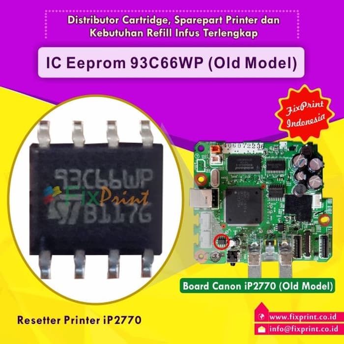 Eprom Ic Ip 2770 Canon- Ic Eprom Reset Canon Ip2770- Counter Ip2770 Fpts2799 Ic