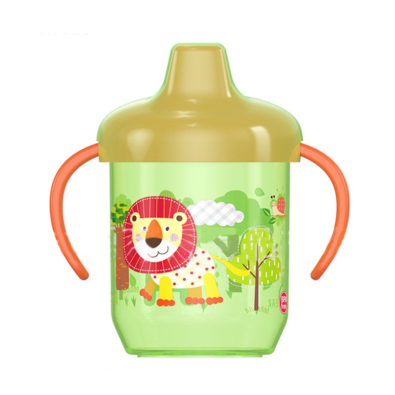 Cốc Uống Nước Có Tay Cầm Và Nắp Đậy Phong Cách Hoạt Hình Dễ Thương Cho Bé