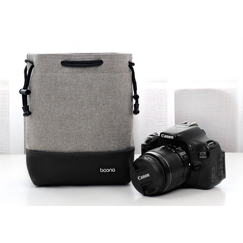 Baona Túi Đựng Máy Ảnh DSLR Bằng Vải Oxford Dày Dặn Chống Nước Có Dây Rút Ốp