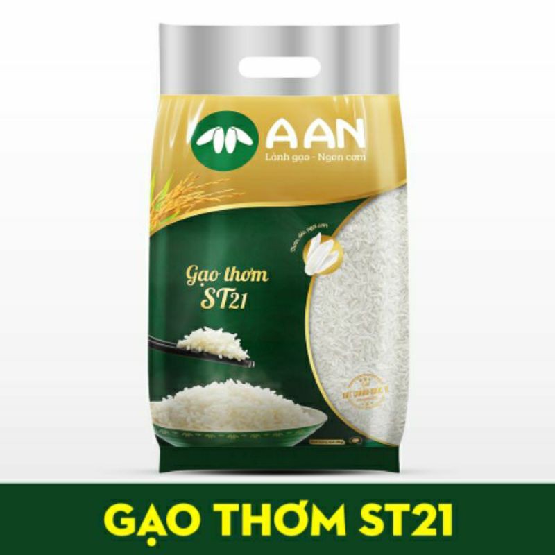Gạo thơm A AN ST21 - đặc sản Sóc Trăng - bịch 5kg  luôn mới