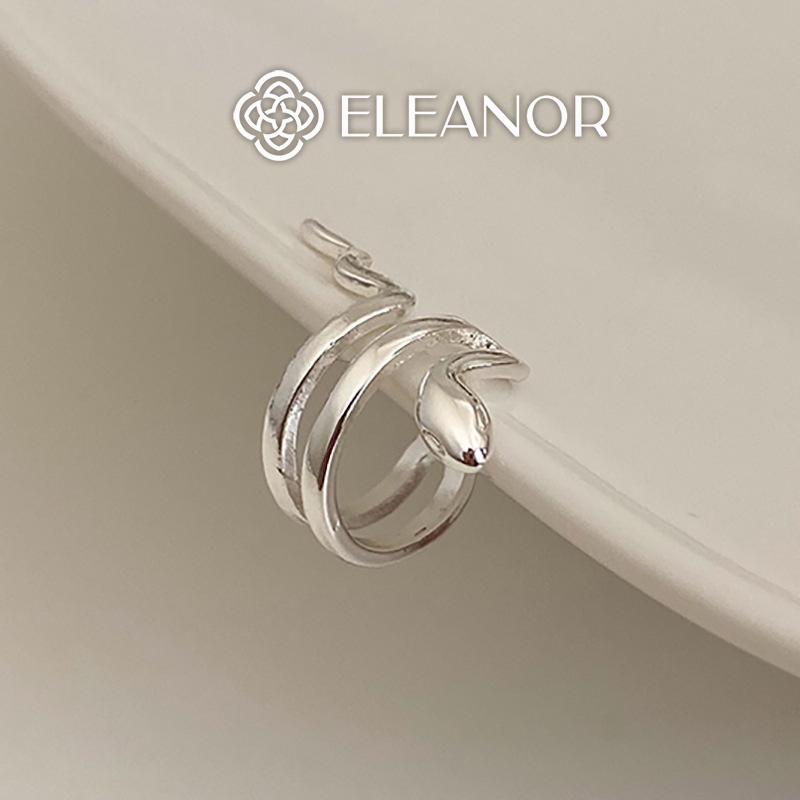 Bông tai nữ gắn vành Eleanor Accessories hình mặt rắn sáng bóng cá tính phụ kiện trang sức 4425