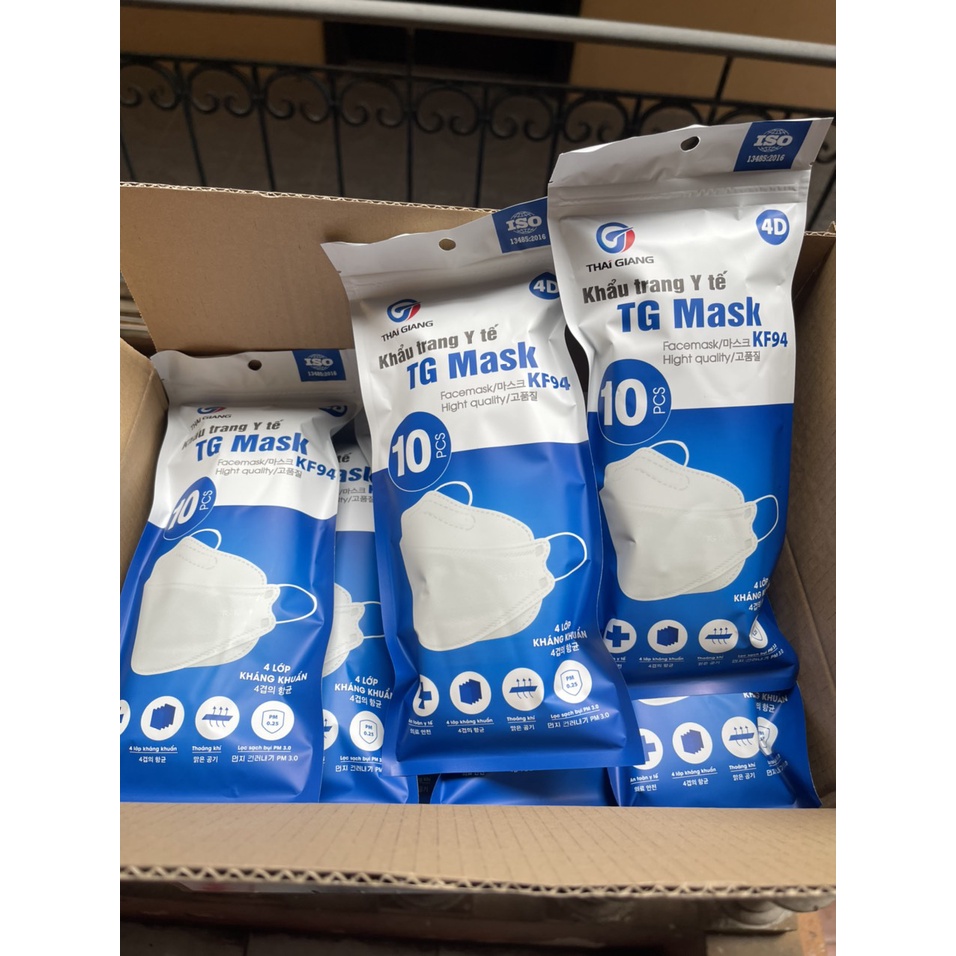 HOT Thùng 300 CHIẾC KHẨU TRANG YTẾ KHÁNG KHUẨN 4D TG MASK KF94 - facemark hight quality