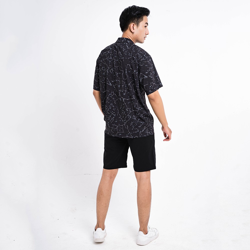 Xả Áo sơ mi nam họa tiết CHÒM SAO, chất liệu vải lanh lụa thoáng mát, không nhăn, phom Regular -  ADORIS SM066