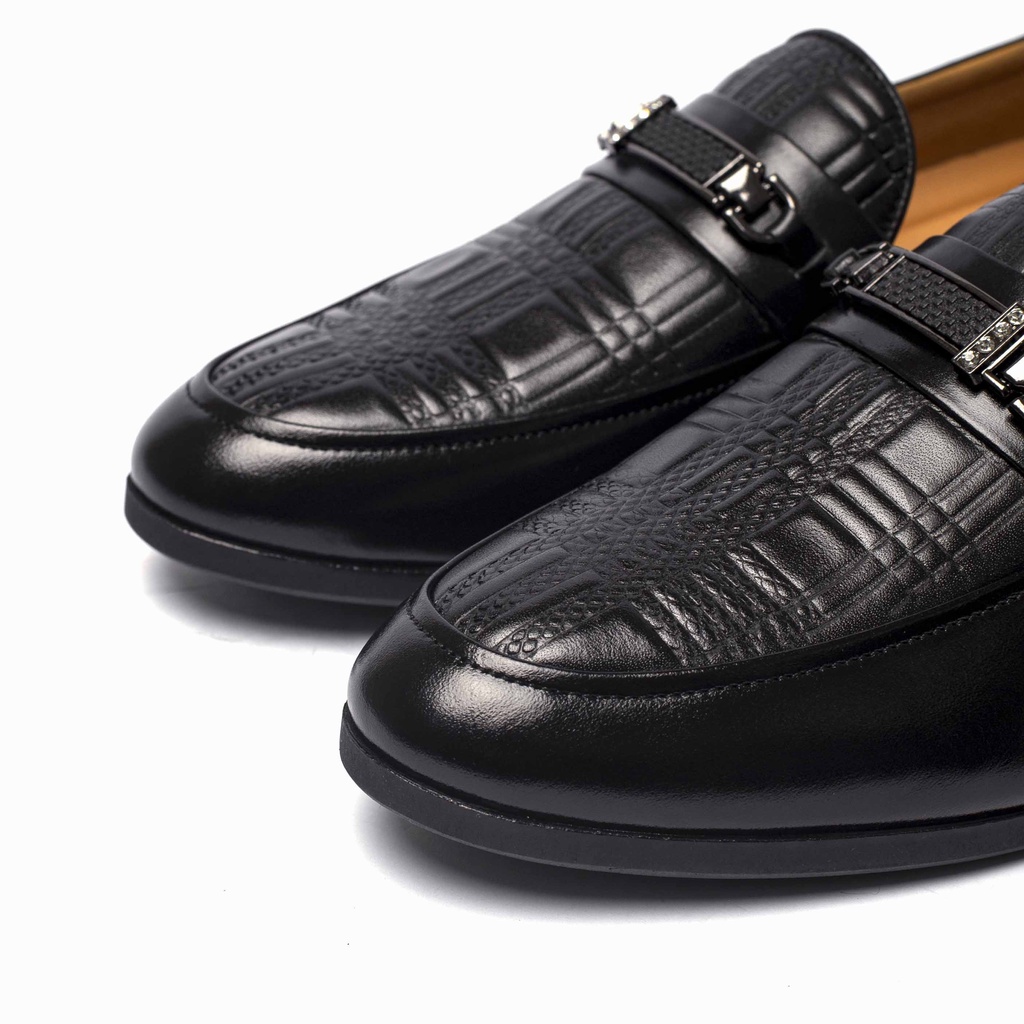 Giày tây, loafers nam da bò FOR cao cấp với thiết kế vân nổi, đế cao su lên chân siêu thoải mái, siêu êm HLF02