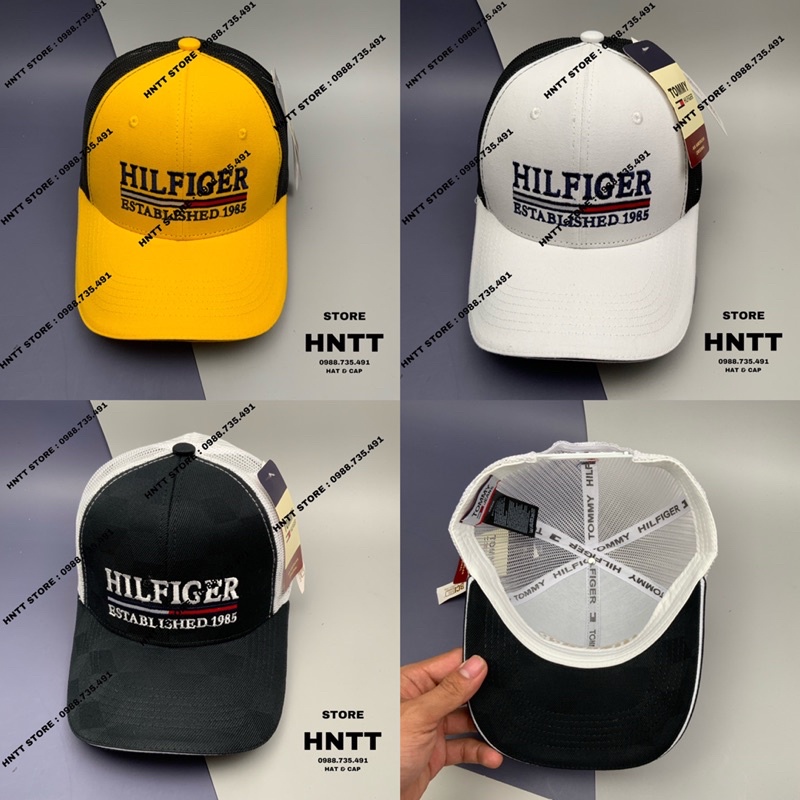Mũ Lưỡi Trai Phối Lưới HILFIGER khoá Nút Đôi Thời Trang Trẻ Trung Nam Nữ
