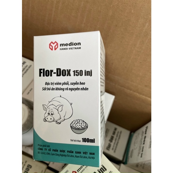 Flor-Dox 150 100ml - viêm phổi, suyễn heo, bỏ ăn không rõ nguyên nhân trên gia cầm, gia súc