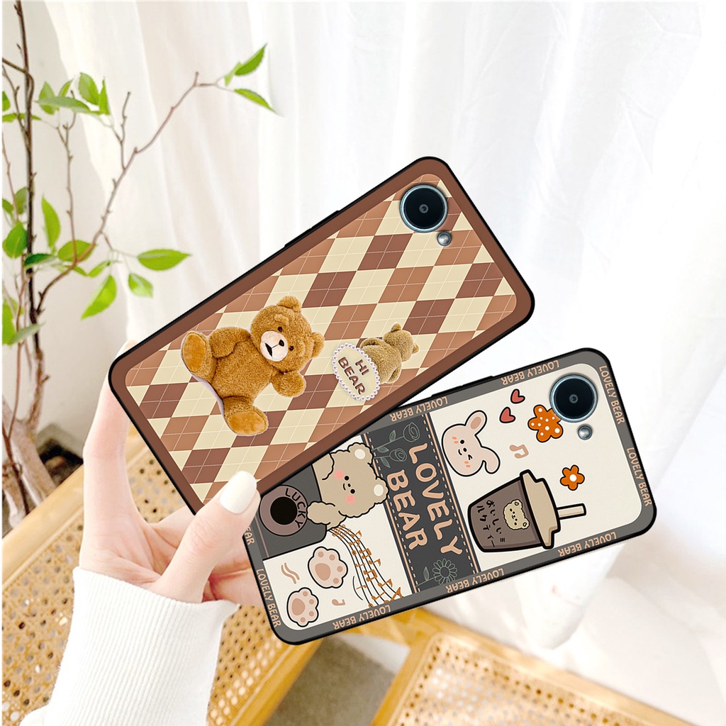 Ốp lưng Realme C30s in hình gấu bear dễ thương, bền đẹp.