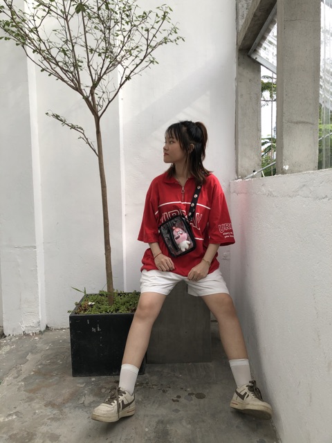 Túi đeo chéo trong suốt quai hoa daisy Ulzzang (có sẵn)