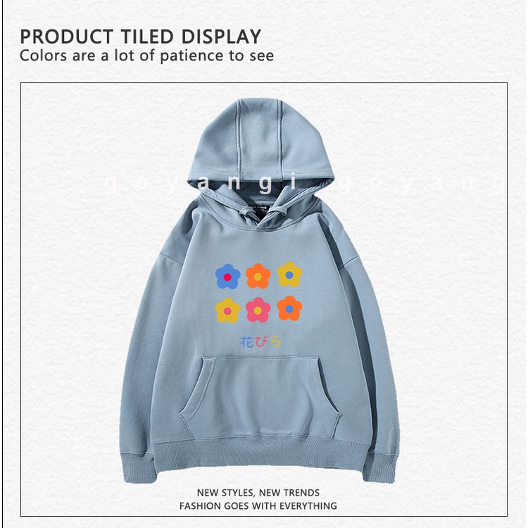 Áo Hoodie GYG Unisex Flowers Form Rộng Oversize Phong Cách Hàn Quốc