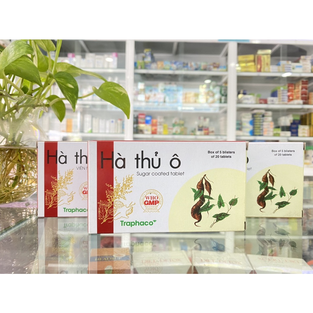 - Viên bao đường HÀ THỦ Ô TRAPHACO H100v - Bổ huyết, bổ can thận, làm đen râu tóc