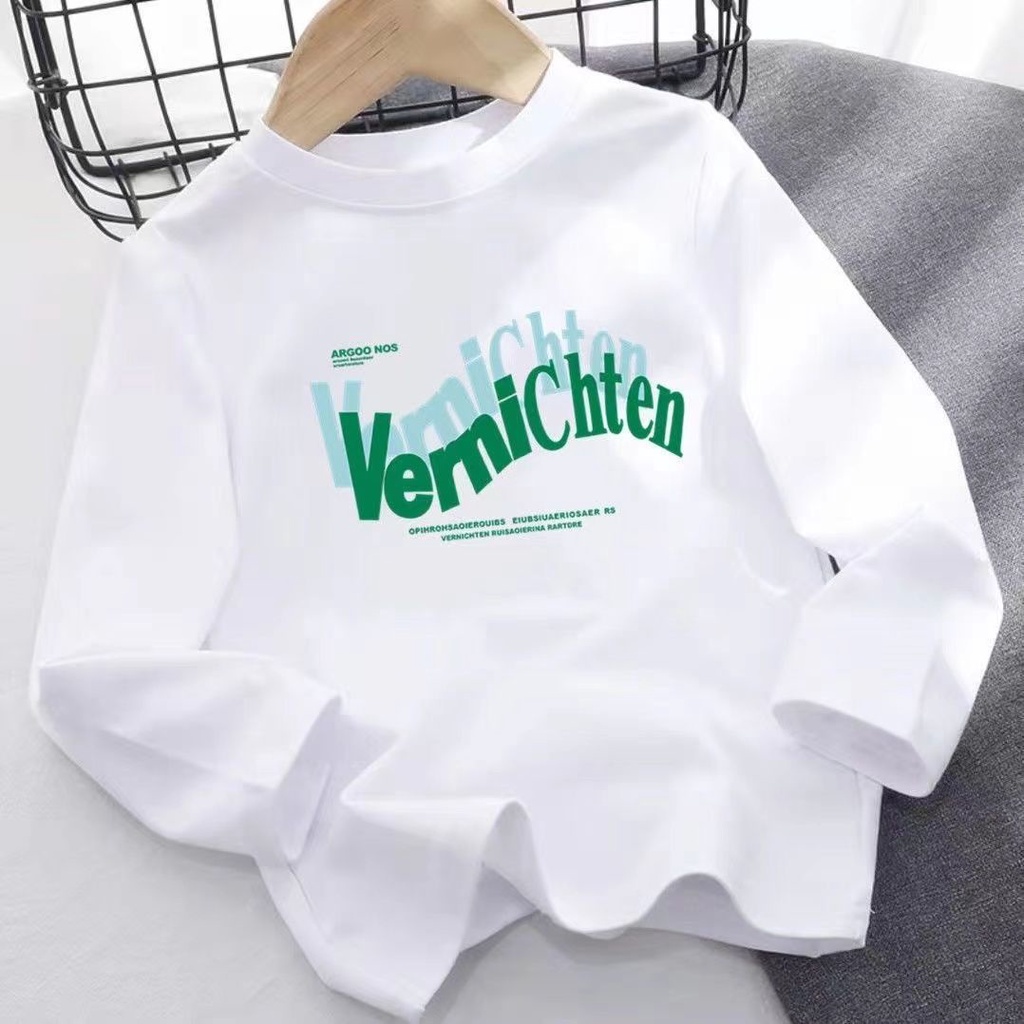 Áo Thun Cotton Trơn Dài Tay Phong Cách Mới 2022 Cho Bé Trai