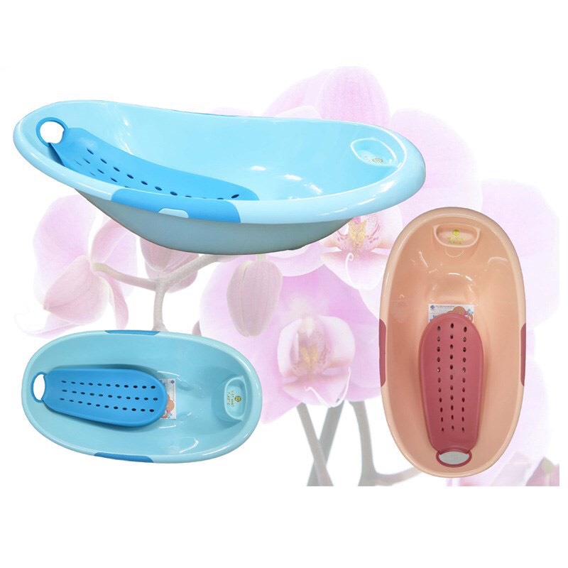 Chậu tắm bé kèm giá đỡ Việt Nhật Plastic hình Elip