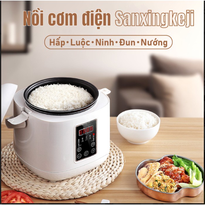 Nồi cơm điện thông minh đa chức năng nhỏ hộ gia đình, nồi cơm 2L Sanxingkeji [BẢO HÀNH, UY TÍN 1 ĐỔI 1]