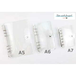 Bìa planner nhựa dẻo trong suốt 6 còng A5,A6, A7 siêu bền