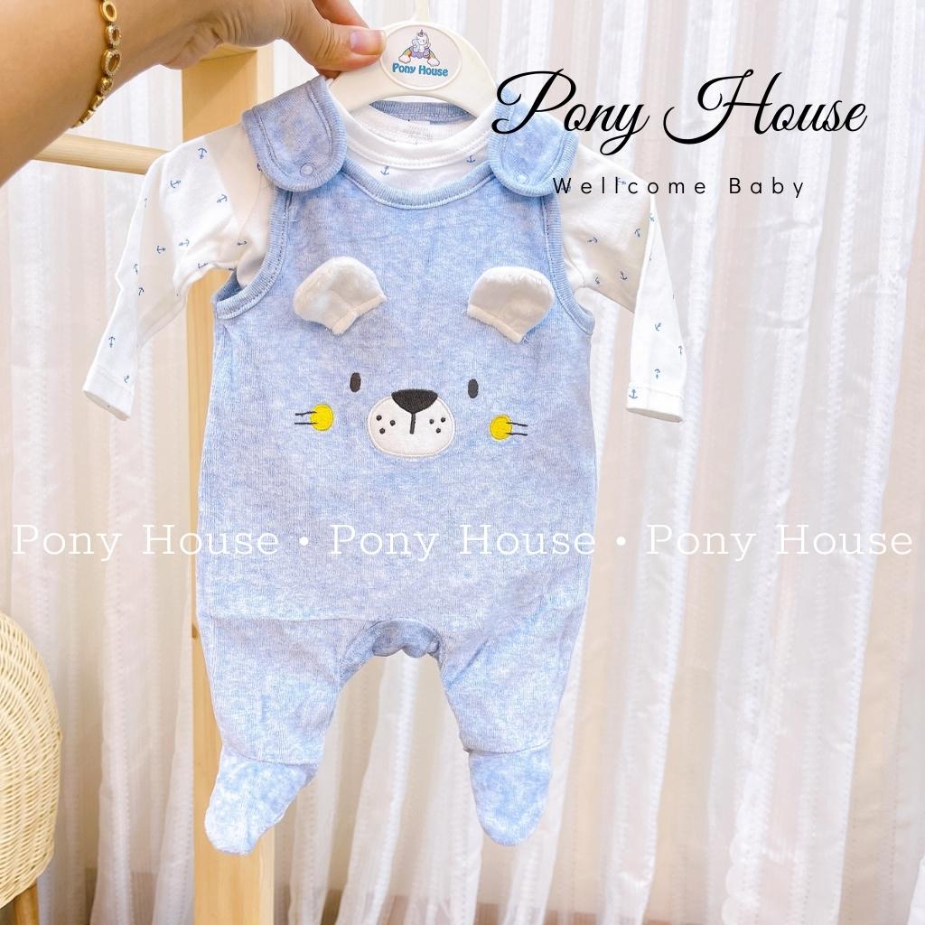 Set Yếm Băng Lông Liền Tất Kèm Body Chip Cotton Mềm, Mịn Cho Bé Trai, Bé Gái Sơ Sinh Sz NB/0-3M/3-6M