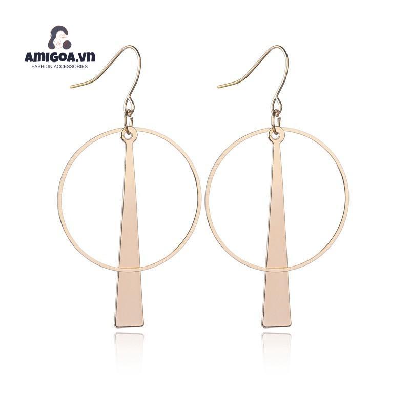 Khuyên Tai Dạng Móc Hình Tròn Bằng Hợp Kim Đơn Giản Cá Tính Thời Trang