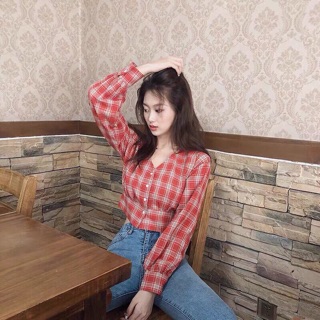 Áo caro nơ lưng🌸