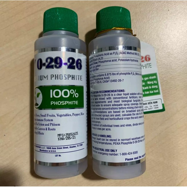 PHÂN BÓN HỖN HỢP PK PEKA 0-29-26 POTASSIUM PHOSPHITE (Chai 100ml) – Đặc Tính Lưu dẫn mạnh qua hệ thống mô mạch trong cây