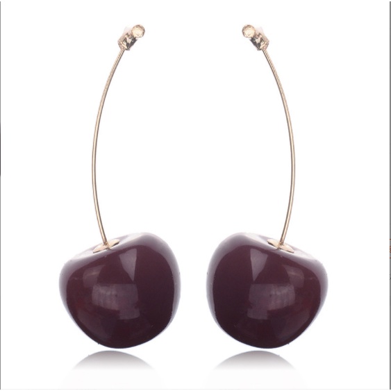 Dễ Thương Khuyên Tai Hình Trái Cherry Màu Đỏ Ngọt Ngào Cho Nữ