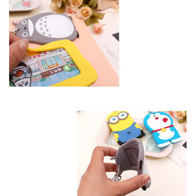 Thẻ Tên Bằng Silicon Họa Tiết Doraemon / Totoro / Minions / Totoro / Minions Dễ Thương Cho Khm099