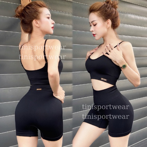 Bộ Botee STEEL Áo 2 Dây + Quần Đùi Logo Kim Loại Tinisportwear