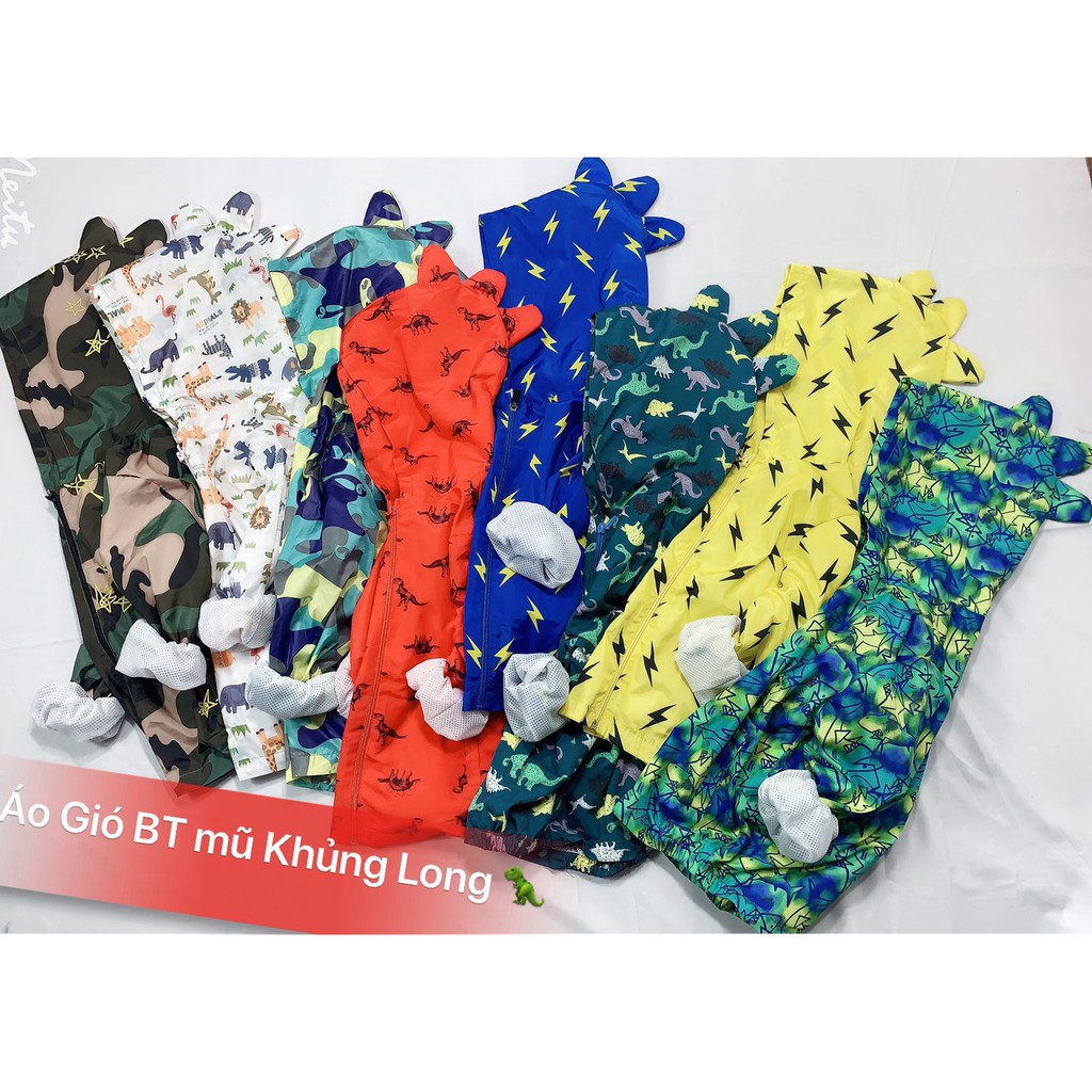 Áo gió khủng long cho bé trai