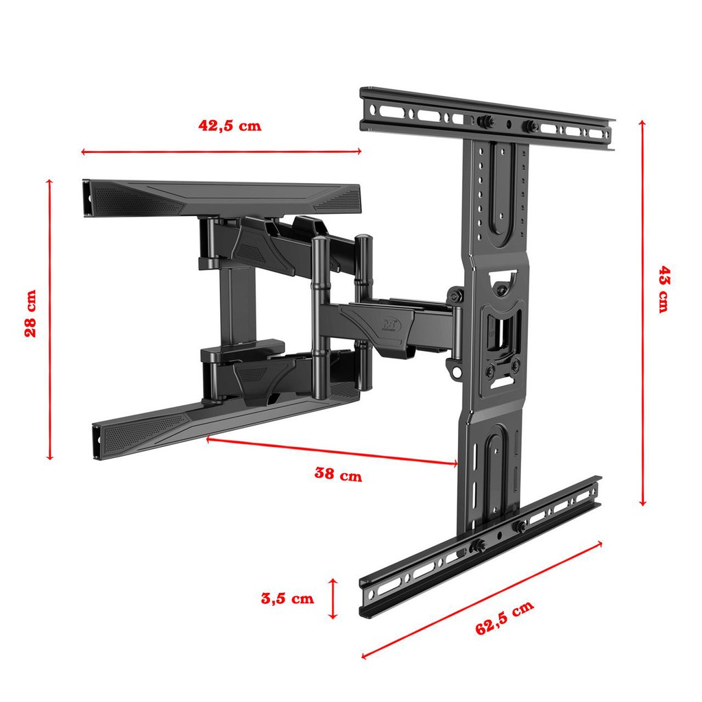 Giá treo tivi xoay góc đa năng P5 40-70 inch, hàng Nhập Khẩu, Model 2021, P6 45-75 inch tải 46kg, siêu mỏng sát tường